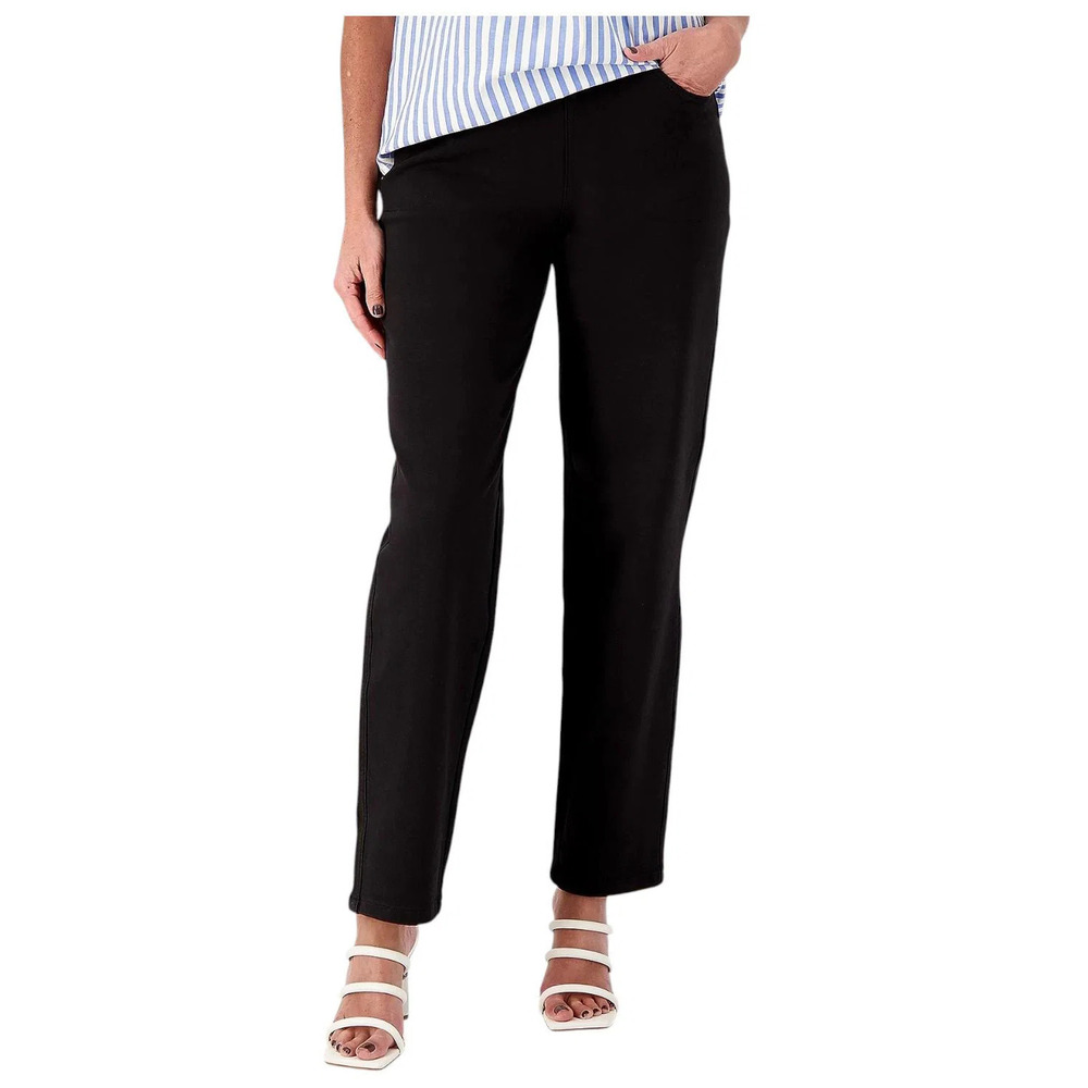 Quacker Factory DreamJeanne Pull-On Straight Leg Blk - Regular